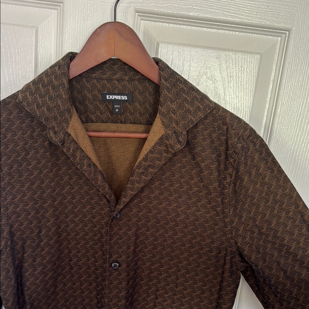 Express Chocolate Houndstooth Shirt
